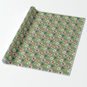 Retro Tuin Bloei Cadeaupapier (Uitgerold)