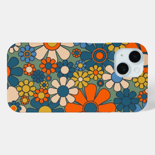 Retro Tuin Bloemen Bloemenpatroon Case-Mate iPhone Case (Achterkant (horizontaal))