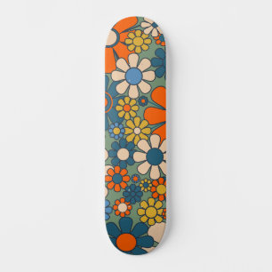 Retro Tuin Bloemen Bloemenpatroon Persoonlijk Skateboard