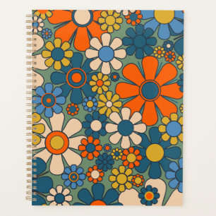 Retro Tuin Bloemen Bloemenpatroon Planner