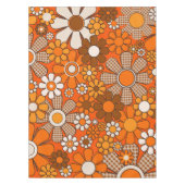 Retro Tuin Gingham Bloemen 60s 70s Groovy Bloemen Tafelkleed (Voorkant)
