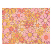 Retro Tuin Gingham Bloemen 60s 70s Patroon Tafelkleed (Voorkant (Horizontaal))