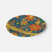 Retro Tuin Groovy Bloemstuk Bruiloft 60s 70s Papieren Bordje (Gekanteld)