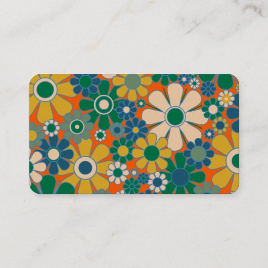 Retro Tuin jaren '60 jaren '70 Esthetisch Bloemen Visitekaartje (Achterkant)