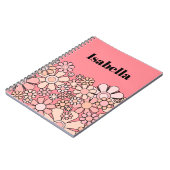Retro Tuin Roze  Bloemen Gepersonaliseerd Notitieboek (Linkerzijde)