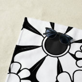 Retro Tuin Zwart en Wit Bloemmotief Bruid Strandlaken (In situ)