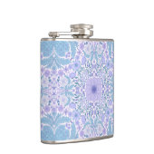 Retro tuinbloemen in blauw en violet heupfles (Rechts)