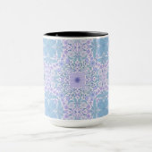 Retro tuinbloemen in blauw en violet mok (Midden)