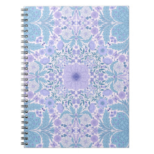 Retro tuinbloemen in blauw en violet notitieboek