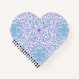 Retro tuinbloemen in blauw en violet notitieboek