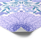 Retro tuinbloemen in blauw en violet poster (Hoek)