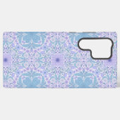 Retro tuinbloemen in blauw en violet samsung galaxy hoesje (Achterkant horizontaal)