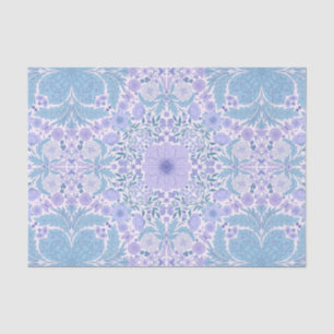 Retro tuinbloemen in blauw en violet tissuepapier