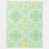 Retro tuinbloemen in groen en geel fleece deken (Voorkant)