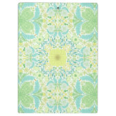 Retro tuinbloemen in groen en geel klembord (Achterkant)