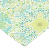 Retro tuinbloemen in groen en geel korte tafelloper (Hoek)