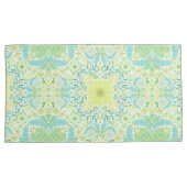 Retro tuinbloemen in groen en geel kussensloop (Voorkant-Rechts)