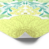 Retro tuinbloemen in groen en geel poster (Hoek)