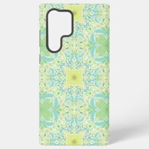 Retro tuinbloemen in groen en geel samsung galaxy hoesje