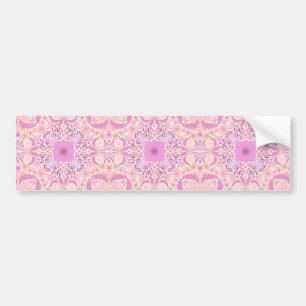 Retro tuinbloemen in roze bumpersticker