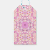 Retro tuinbloemen in roze cadeaulabel (Achterkant)