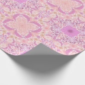 Retro tuinbloemen in roze cadeaupapier (Hoek)