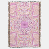 Retro tuinbloemen in roze deken (Voorkant Verticaal)