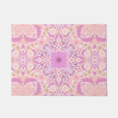 Retro tuinbloemen in roze deurmat (Voorkant)