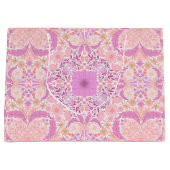 Retro tuinbloemen in roze groot cadeauzakje (Voorkant)