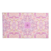 Retro tuinbloemen in roze kussensloop (Achterkant-Rechts)