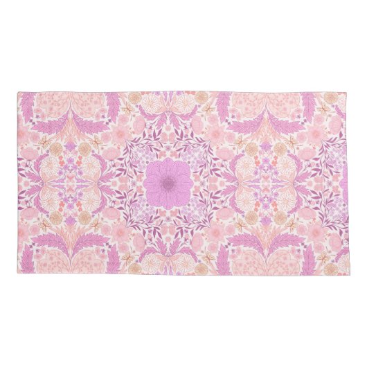 Retro tuinbloemen in roze kussensloop (Achterkant-Links)