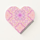 Retro tuinbloemen in roze notitieboek (Achterkant)