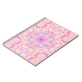 Retro tuinbloemen in roze notitieboek (Linkerzijde)