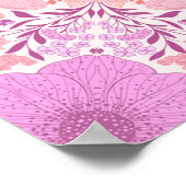 Retro tuinbloemen in roze poster (Hoek)