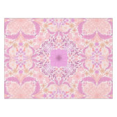 Retro tuinbloemen in roze tafelkleed (Voorkant (Horizontaal))