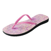 Retro tuinbloemen in roze teenslippers (Schuin)