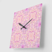 Retro tuinbloemen in roze vierkante klok (Hoek)