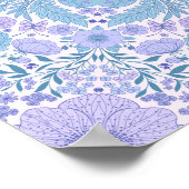 Retro tuinvlinders in blauw en violet poster (Hoek)