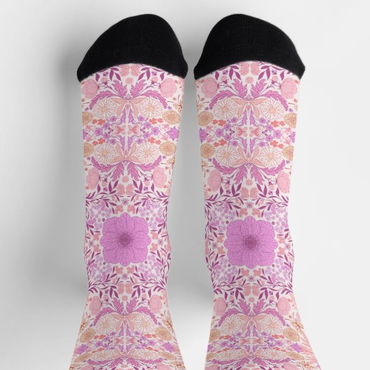 Retro tuinvloemen in roze sokken (Top)