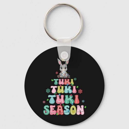 Retro Tuki Tuki Donkey Tis The Season Mexican Chri Sleutelhanger (Voorkant)