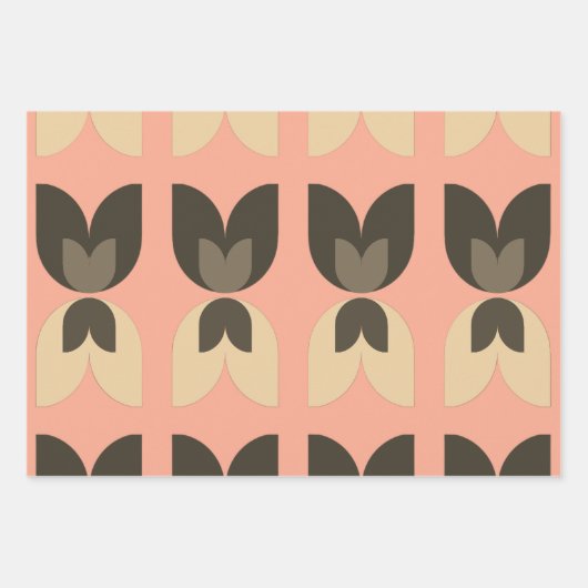 Retro Tulip Fall Colors Gifts Wrapping Paper (Voorkant 2)