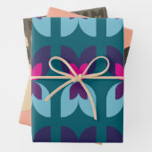 Retro Tulip Fall Colors Gifts Wrapping Paper (In situ)
