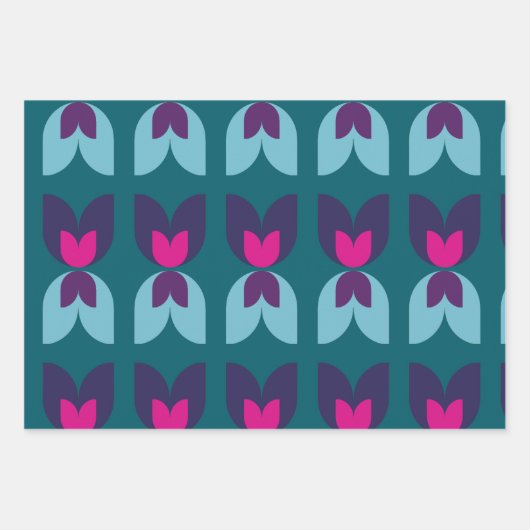 Retro Tulip Fall Colors Gifts Wrapping Paper (Voorkant)