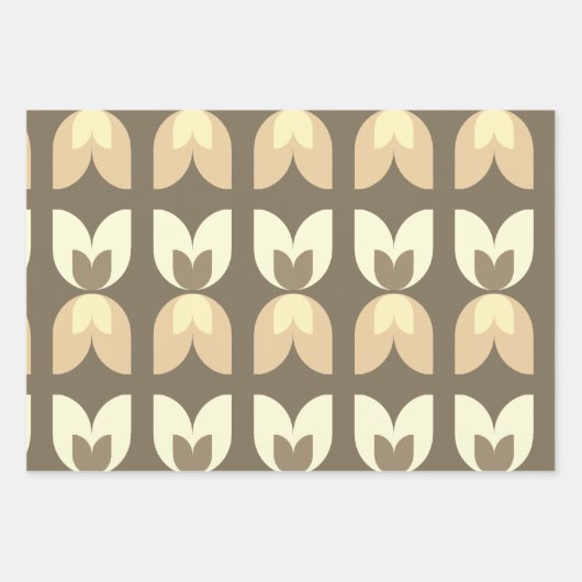Retro Tulip Fall Colors Inpakpapier Vel (Voorkant)