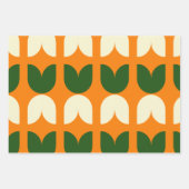 Retro Tulp Herfst Kleuren Cadeaupapier (Voorkant 2)
