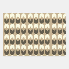 Retro Tulp Herfst Kleuren Cadeaupapier