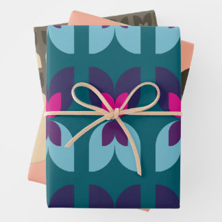Retro Tulp Herfst Kleuren Cadeaus Inpakpapier Vel