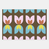 Retro Tulp Herfst Kleuren Inpakpapier Vel (Voorkant 2)