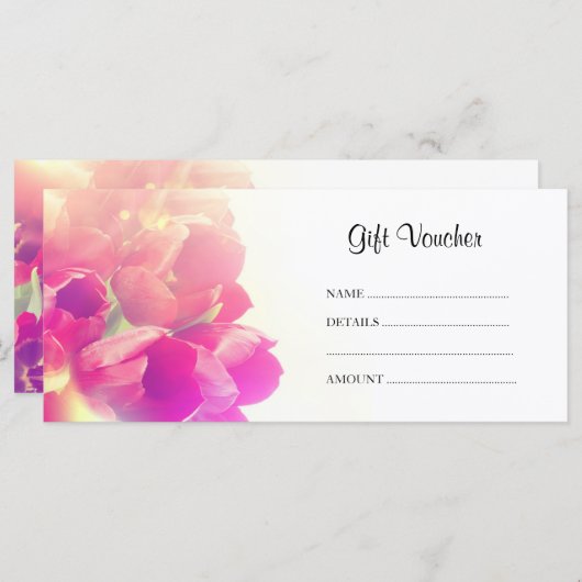 Retro tulprackkaart / cadeaubon (Voorkant / Achterkant)