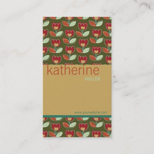 Retro Tulps - ventilator - aangepaste kaart voor S Visitekaartje (Voorkant)